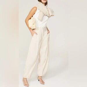 Two Piece Suit set Malene Birger Carlien Cream Wide-Leg Trousers matching blazer